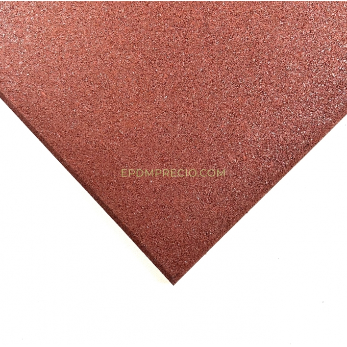 Loseta caucho maciza gimnasio 1000x1000x15mm rojo 1