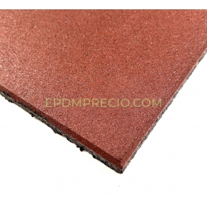 Loseta caucho maciza gimnasio 1000x1000x15mm rojo